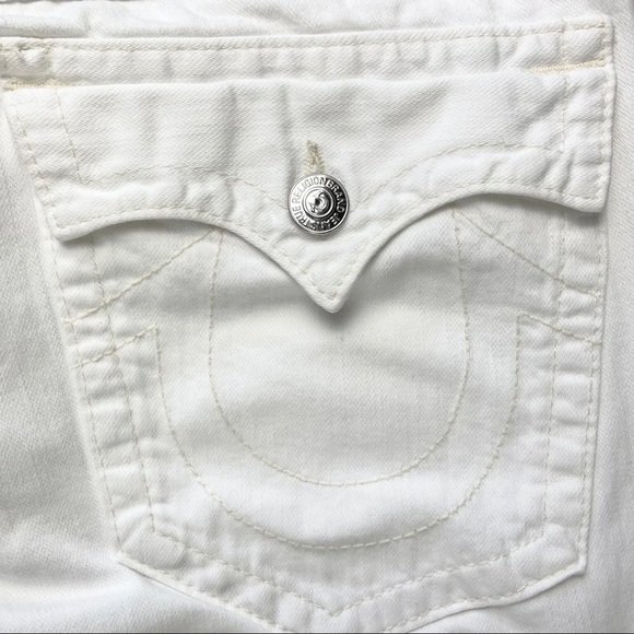 True Religion Mens Size 33 White Straight Leg Denim Jeans - Picture 6 of 9